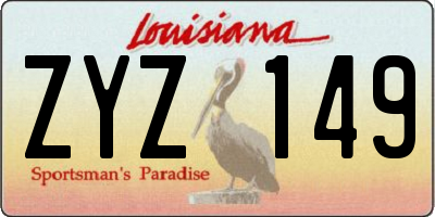 LA license plate ZYZ149