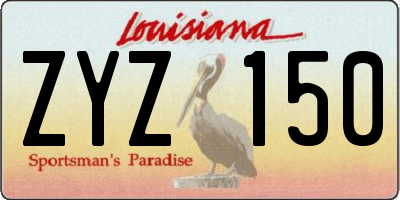 LA license plate ZYZ150