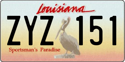 LA license plate ZYZ151