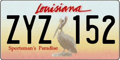 LA license plate ZYZ152