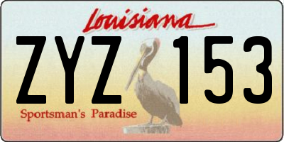 LA license plate ZYZ153