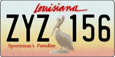 LA license plate ZYZ156