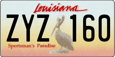 LA license plate ZYZ160