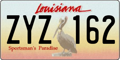 LA license plate ZYZ162