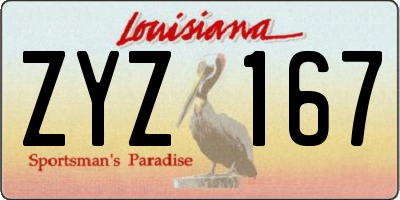 LA license plate ZYZ167