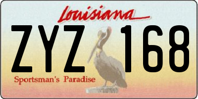 LA license plate ZYZ168