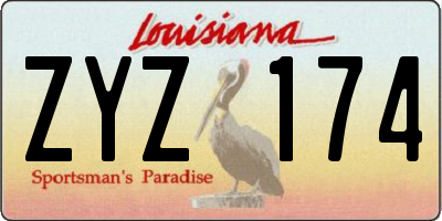 LA license plate ZYZ174