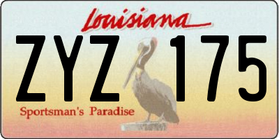 LA license plate ZYZ175