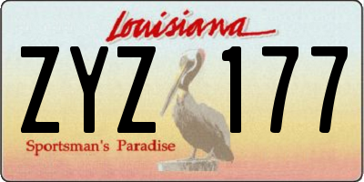 LA license plate ZYZ177