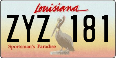 LA license plate ZYZ181