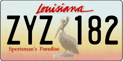 LA license plate ZYZ182