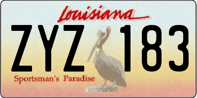 LA license plate ZYZ183