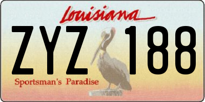 LA license plate ZYZ188