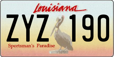 LA license plate ZYZ190