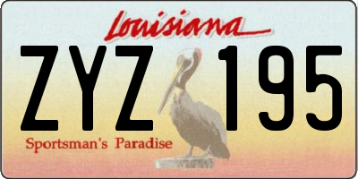 LA license plate ZYZ195