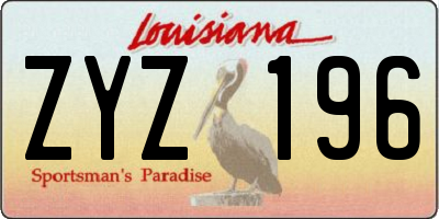 LA license plate ZYZ196