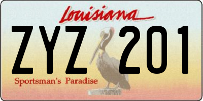 LA license plate ZYZ201
