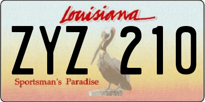 LA license plate ZYZ210