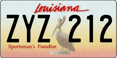 LA license plate ZYZ212