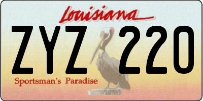 LA license plate ZYZ220