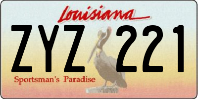 LA license plate ZYZ221