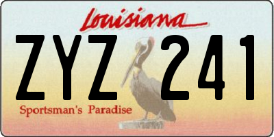 LA license plate ZYZ241