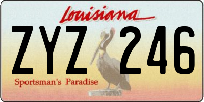 LA license plate ZYZ246