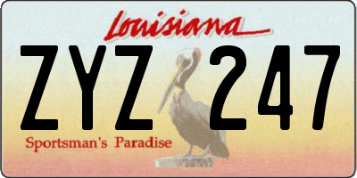 LA license plate ZYZ247