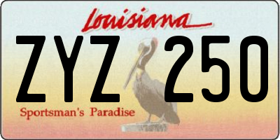 LA license plate ZYZ250