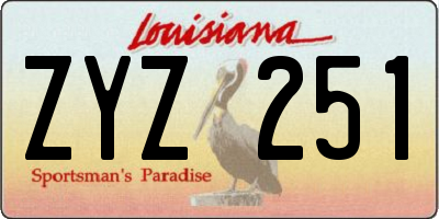 LA license plate ZYZ251