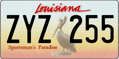 LA license plate ZYZ255