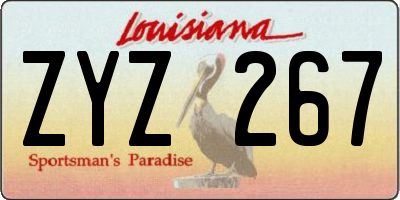 LA license plate ZYZ267