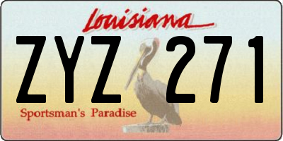 LA license plate ZYZ271
