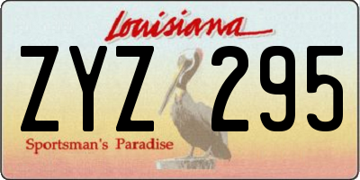 LA license plate ZYZ295