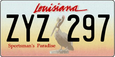 LA license plate ZYZ297