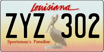 LA license plate ZYZ302