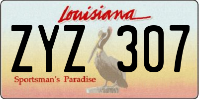 LA license plate ZYZ307