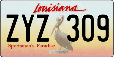 LA license plate ZYZ309