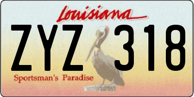 LA license plate ZYZ318