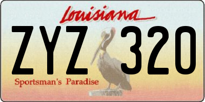 LA license plate ZYZ320