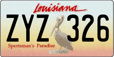 LA license plate ZYZ326