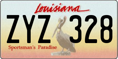 LA license plate ZYZ328