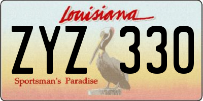 LA license plate ZYZ330