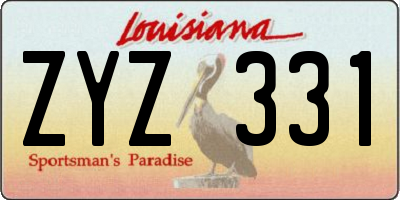 LA license plate ZYZ331