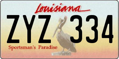 LA license plate ZYZ334