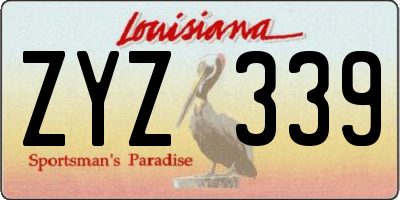 LA license plate ZYZ339