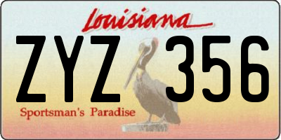 LA license plate ZYZ356