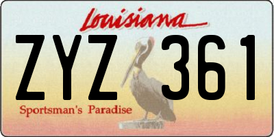 LA license plate ZYZ361