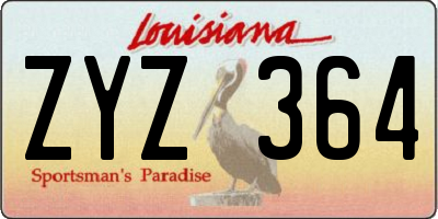 LA license plate ZYZ364