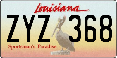 LA license plate ZYZ368